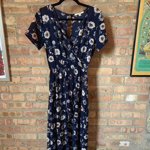Francesca's Miami Boutique Floral Romper Maxi Dress